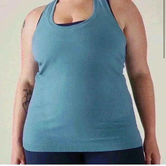 Athleta Momentum tank seamless racerback longer length size 2X plus size teal - Picture 2 of 9